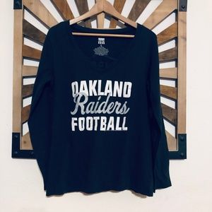 Junk Food Oakland Raiders V Neck Tee
